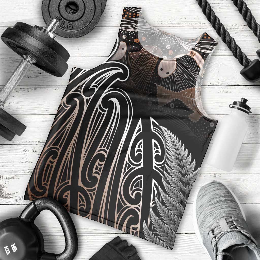 Aotearoa Maori - Australia Indigenous Men Tank Top Koiri Whakairo Mix Aboriginal Art LT7 - Polynesian Pride
