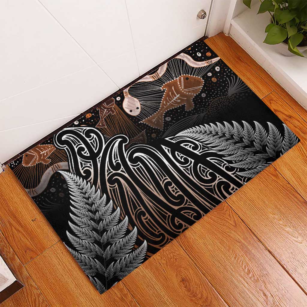 Aotearoa Maori - Australia Indigenous Rubber Doormat Koiri Whakairo Mix Aboriginal Art LT7 - Polynesian Pride