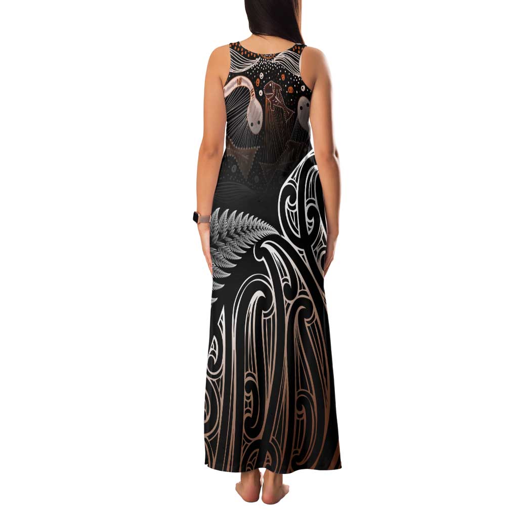 Aotearoa Maori - Australia Indigenous Tank Maxi Dress Koiri Whakairo Mix Aboriginal Art LT7 - Polynesian Pride