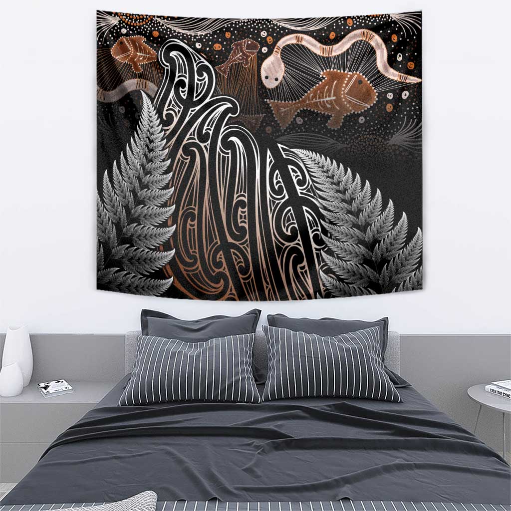 Aotearoa Maori - Australia Indigenous Tapestry Koiri Whakairo Mix Aboriginal Art - Polynesian Pride