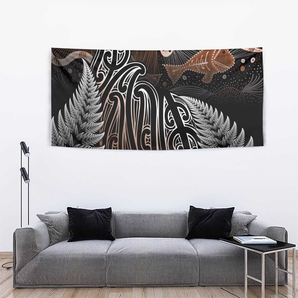 Aotearoa Maori - Australia Indigenous Tapestry Koiri Whakairo Mix Aboriginal Art - Polynesian Pride