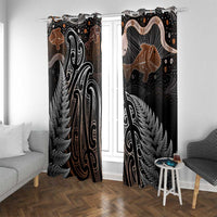 Aotearoa Maori - Australia Indigenous Window Curtain Koiri Whakairo Mix Aboriginal Art - Polynesian Pride
