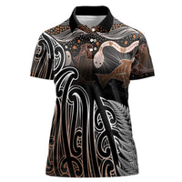 Aotearoa Maori - Australia Indigenous Women Polo Shirt Koiri Whakairo Mix Aboriginal Art - Polynesian Pride