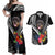 Personalised Polynesian Dog Couples Matching Off Shoulder Maxi Dress and Hawaiian Shirt Rottweiler With Polynesia Pattern Curve Style LT7 Black - Polynesian Pride