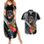 Personalised Polynesian Dog Couples Matching Summer Maxi Dress and Hawaiian Shirt Rottweiler With Polynesia Pattern Curve Style LT7 Black - Polynesian Pride