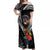 Personalised Polynesian Dog Off Shoulder Maxi Dress Rottweiler With Polynesia Pattern Curve Style LT7 Women Black - Polynesian Pride