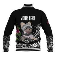 Personalised Polynesian Baseball Jacket With Yorkshire Terrier Floral Style LT7 - Polynesian Pride