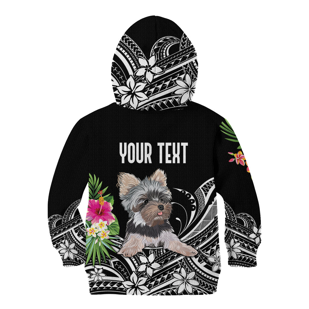 Personalised Polynesian Kid Hoodie With Yorkshire Terrier Floral Style LT7 - Polynesian Pride