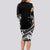 Personalised Polynesian Long Sleeve Bodycon Dress With Yorkshire Terrier Floral Style LT7 - Polynesian Pride