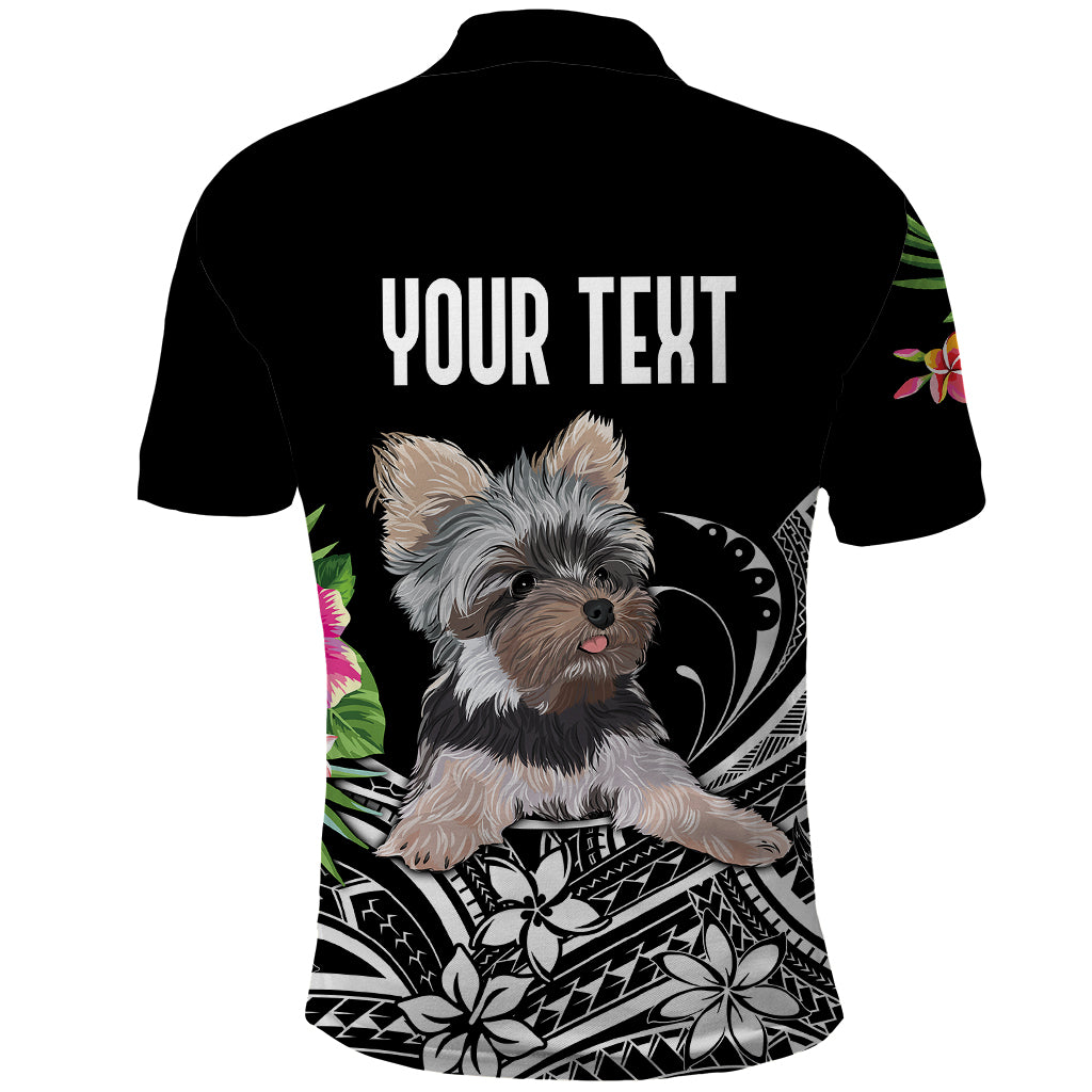 Personalised Dog Polynesian Polo Shirt With Yorkshire Terrier Floral Style LT7 - Polynesian Pride
