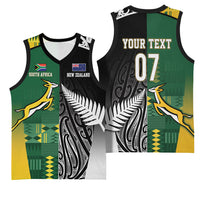 Custom Rugby South Africa New Zealand Greatest Rivals Basketball Jersey Tribal Motifs LT7 - Polynesian Pride