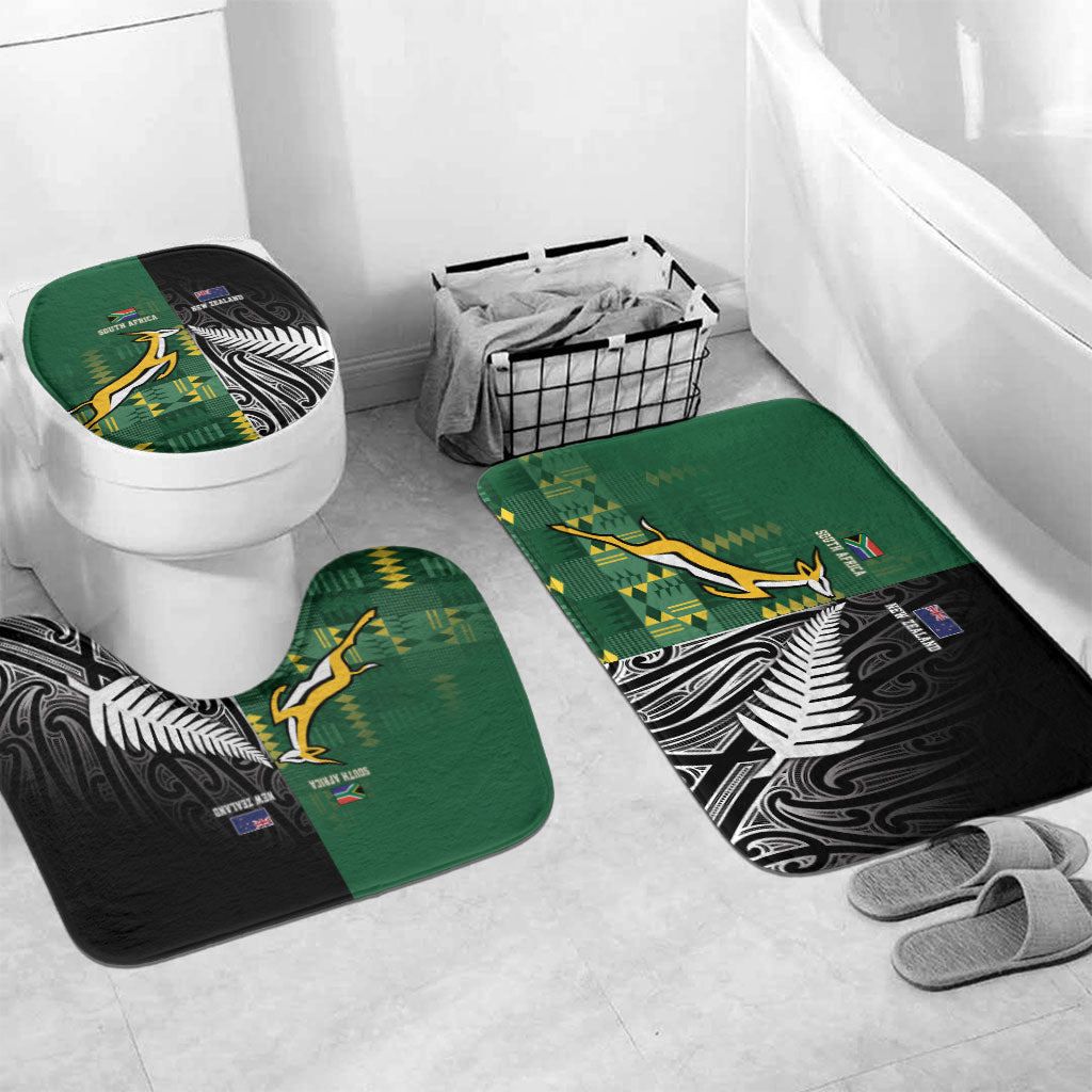 Rugby South Africa New Zealand Greatest Rivals Bathroom Set Tribal Motifs LT7 Mat Set Only (3 pcs) One Size Multicolor - Polynesian Pride