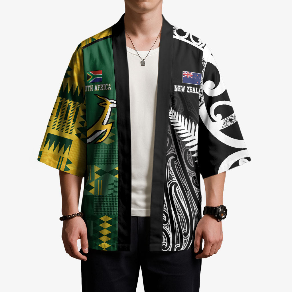 Custom Rugby South Africa New Zealand Greatest Rivals Kimono Tribal Motifs LT7 - Polynesian Pride