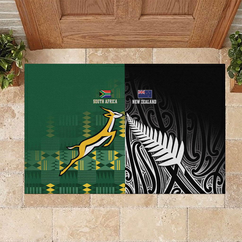 Rugby South Africa New Zealand Greatest Rivals Rubber Doormat Tribal Motifs LT7 Multicolor - Polynesian Pride