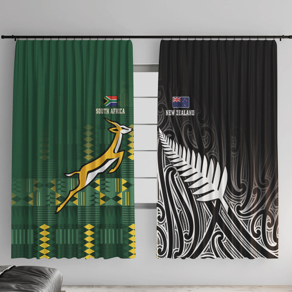Rugby South Africa New Zealand Greatest Rivals Window Curtain Tribal Motifs LT7 With Hooks Multicolor - Polynesian Pride