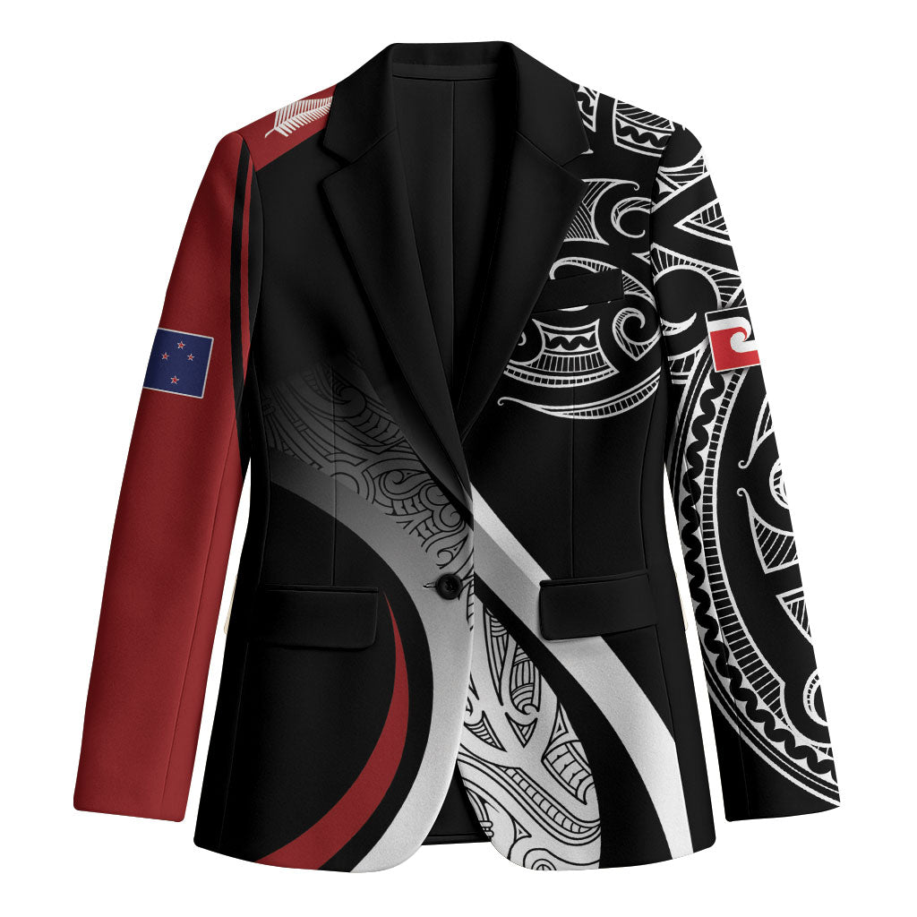 Aotearoa Maori Rugby Custom Blazer Kapa O Pango LT7 Unisex Black - Polynesian Pride