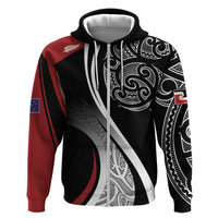 Aotearoa Maori Rugby Custom Hoodie Kapa O Pango LT7 Zip Hoodie Black - Polynesian Pride