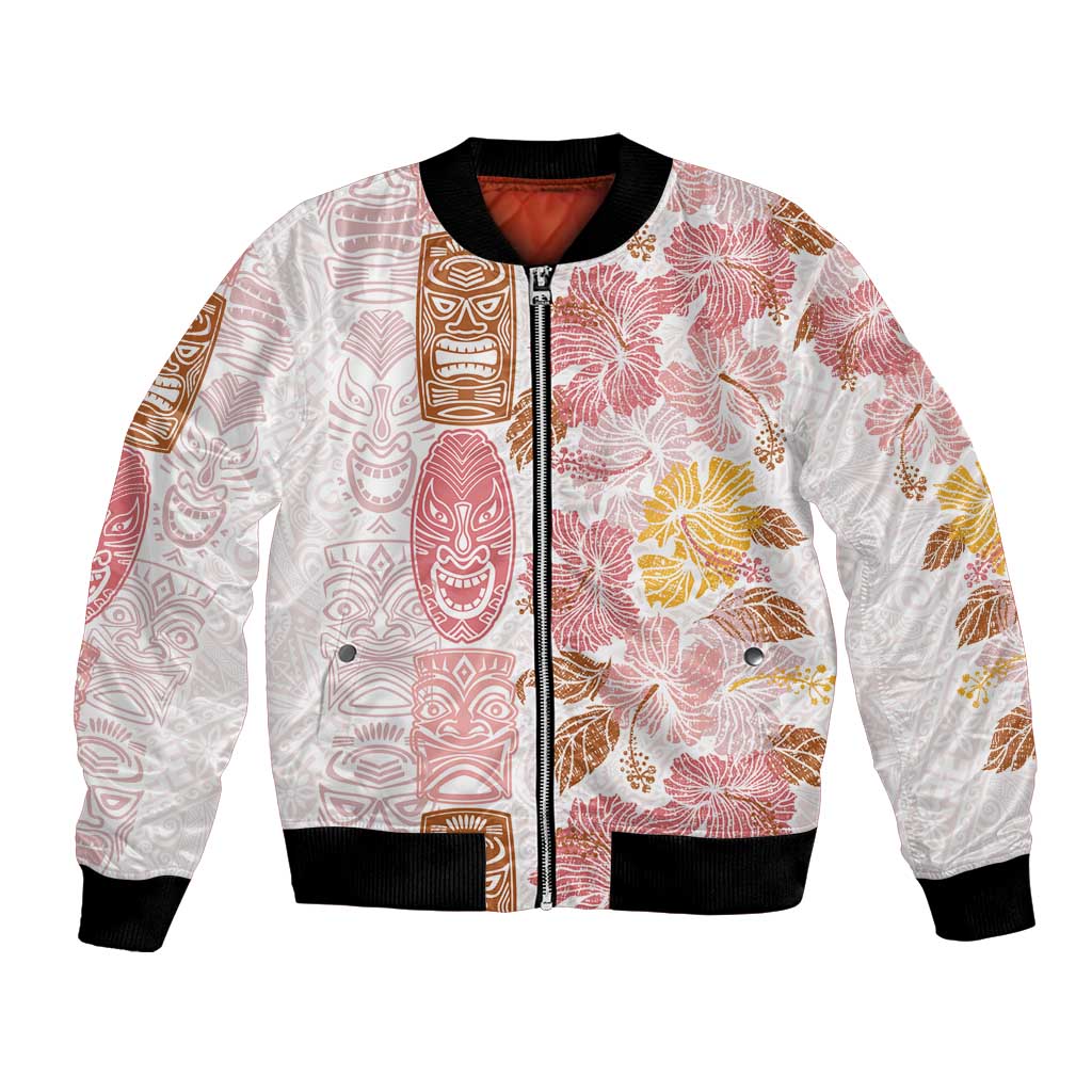 Christmas Aloha Hawaii Tiki Bomber Jacket Hibiscus Spring Colors - Polynesian Pride