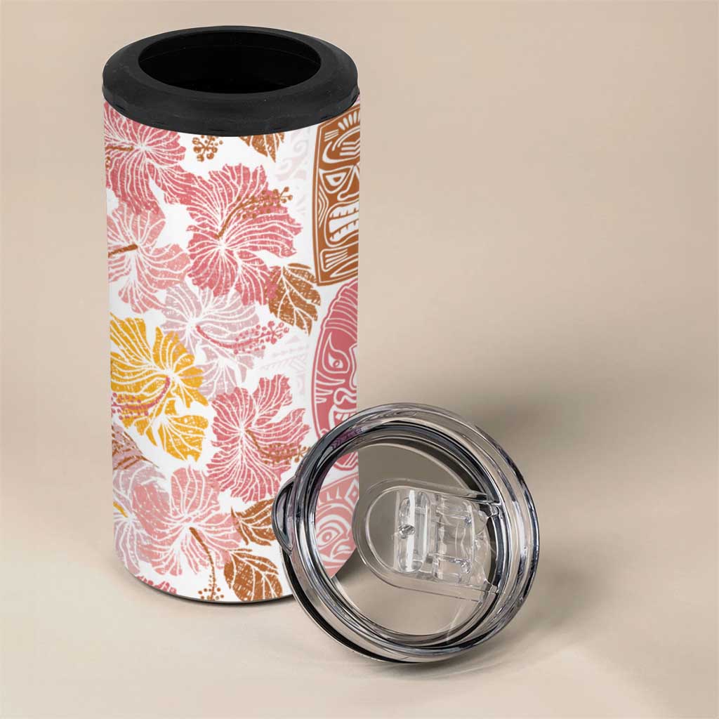 Christmas Aloha Hawaii Tiki 4 in 1 Can Cooler Tumbler Hibiscus Spring Colors - Polynesian Pride