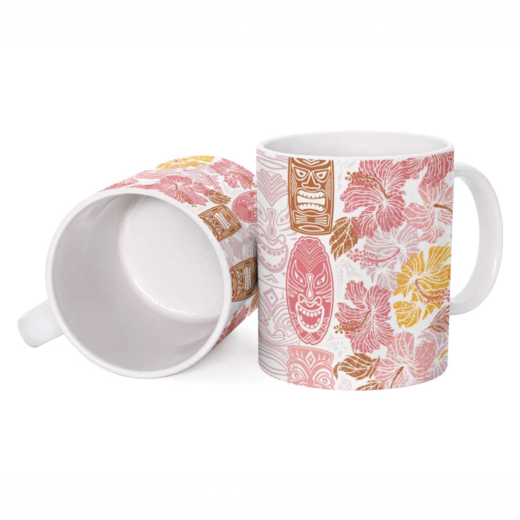 Christmas Aloha Hawaii Tiki Ceramic Mug Hibiscus Spring Colors - Polynesian Pride