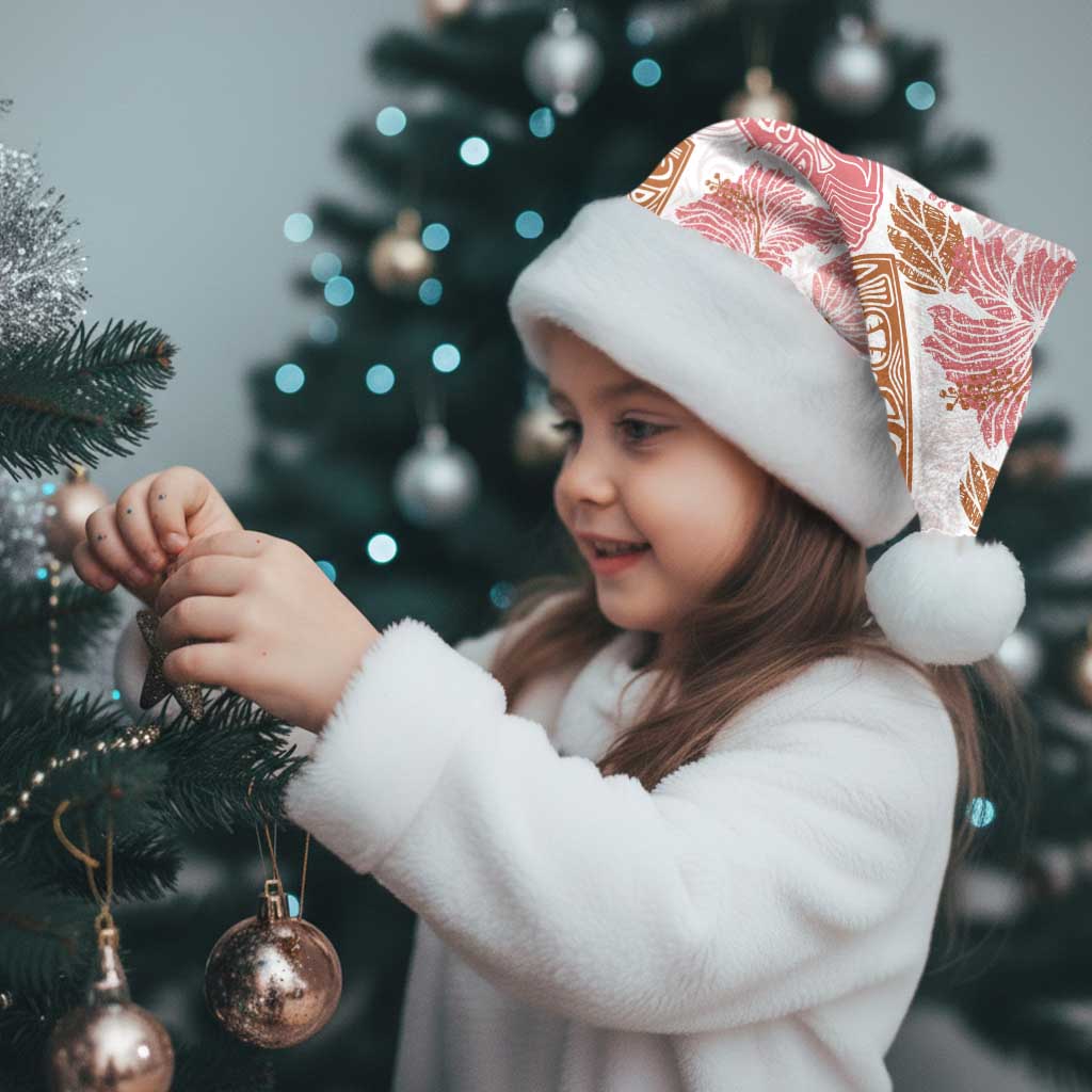 Christmas Aloha Hawaii Tiki Christmas Santa Hat Hibiscus Spring Colors - Polynesian Pride