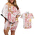 Christmas Aloha Hawaii Tiki Couples Matching Off Shoulder Short Dress and Hawaiian Shirt Hibiscus Spring Colors - Polynesian Pride