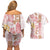 Christmas Aloha Hawaii Tiki Couples Matching Off Shoulder Short Dress and Hawaiian Shirt Hibiscus Spring Colors - Polynesian Pride