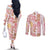 Christmas Aloha Hawaii Tiki Couples Matching Off The Shoulder Long Sleeve Dress and Long Sleeve Button Shirt Hibiscus Spring Colors - Polynesian Pride