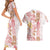 Christmas Aloha Hawaii Tiki Couples Matching Short Sleeve Bodycon Dress and Hawaiian Shirt Hibiscus Spring Colors - Polynesian Pride