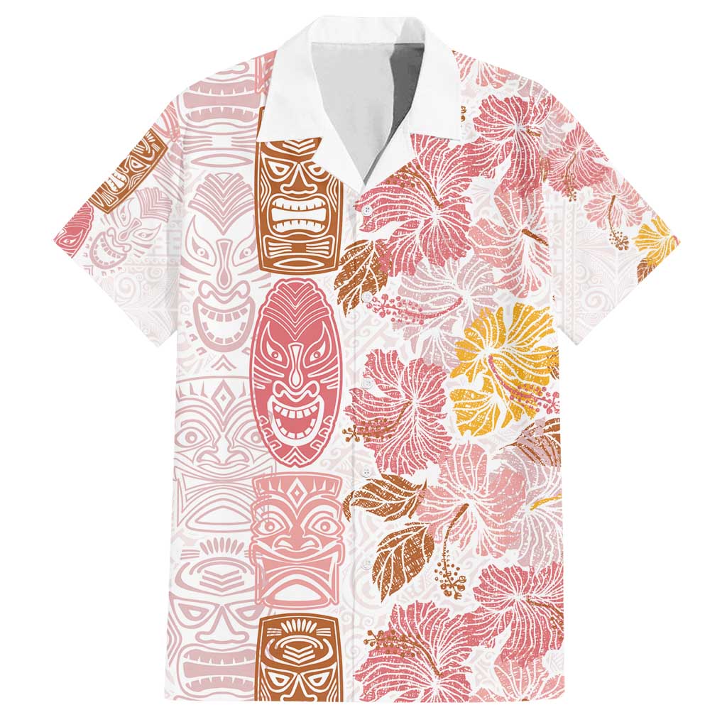 Christmas Aloha Hawaii Tiki Family Matching Long Sleeve Bodycon Dress and Hawaiian Shirt Hibiscus Spring Colors - Polynesian Pride