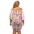 Christmas Aloha Hawaii Tiki Family Matching Off Shoulder Short Dress and Hawaiian Shirt Hibiscus Spring Colors - Polynesian Pride