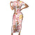 Christmas Aloha Hawaii Tiki Family Matching Short Sleeve Bodycon Dress and Hawaiian Shirt Hibiscus Spring Colors - Polynesian Pride