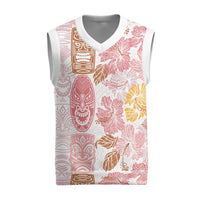Christmas Aloha Hawaii Tiki Christmas Knitted V-Neck Vest Hibiscus Spring Colors - Polynesian Pride