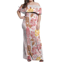 Christmas Aloha Hawaii Tiki Off Shoulder Maxi Dress Hibiscus Spring Colors - Polynesian Pride