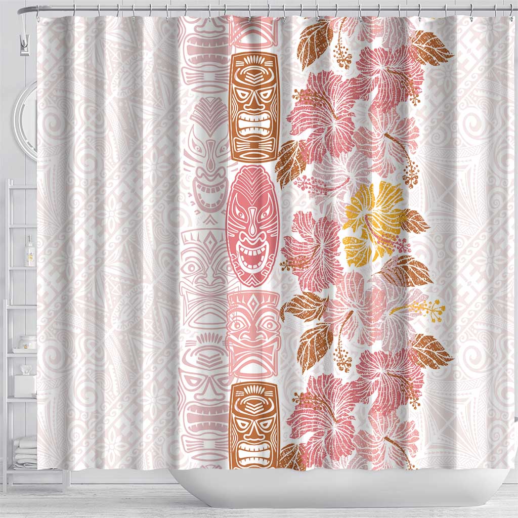 Christmas Aloha Hawaii Tiki Shower Curtain Hibiscus Spring Colors - Polynesian Pride