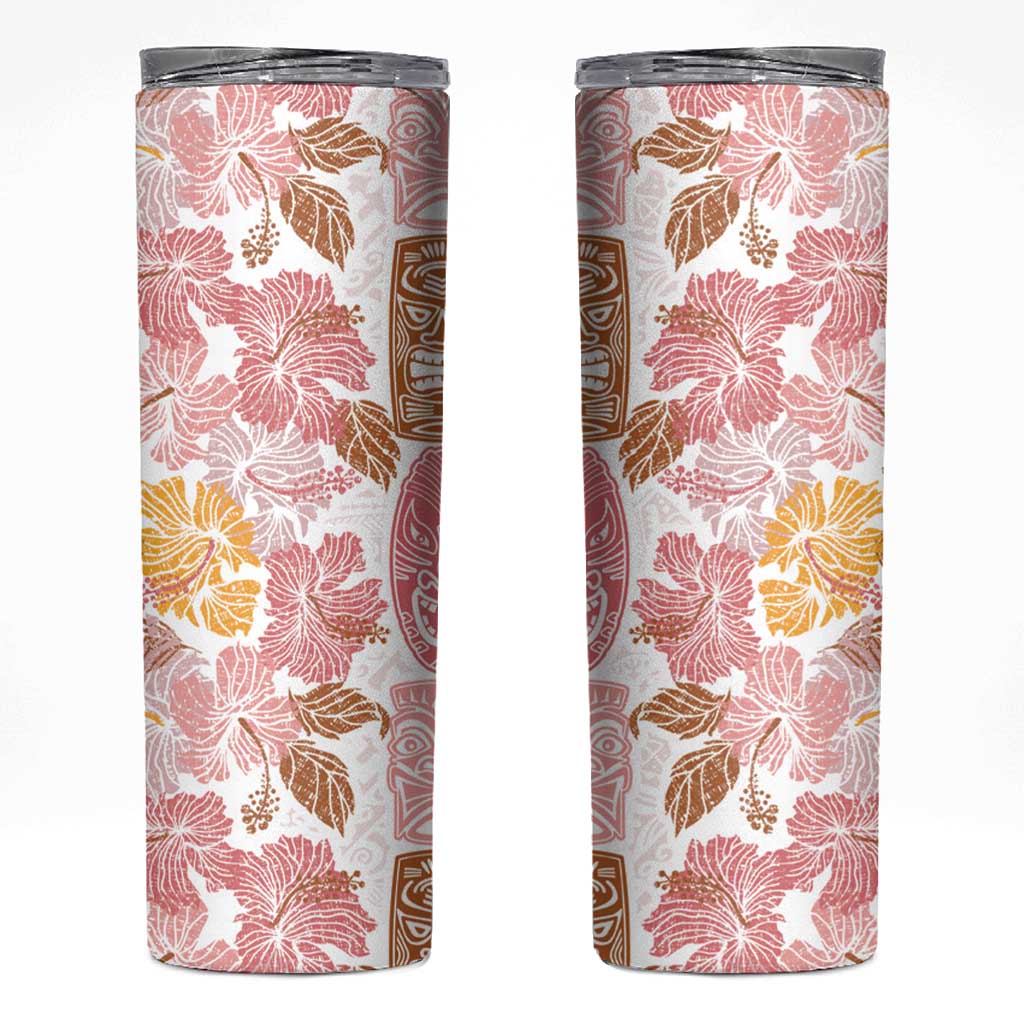 Christmas Aloha Hawaii Tiki Skinny Tumbler Hibiscus Spring Colors - Polynesian Pride