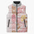 Christmas Aloha Hawaii Tiki Sleeveless Puffer Jacket Hibiscus Spring Colors - Polynesian Pride