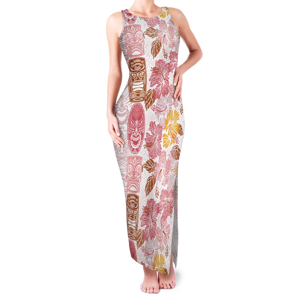Christmas Aloha Hawaii Tiki Tank Maxi Dress Hibiscus Spring Colors - Polynesian Pride
