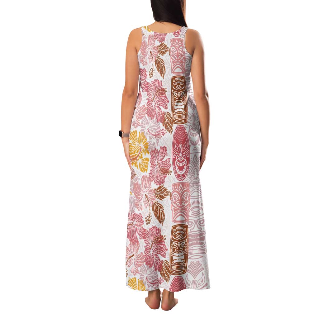Christmas Aloha Hawaii Tiki Tank Maxi Dress Hibiscus Spring Colors - Polynesian Pride