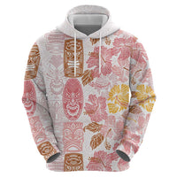 Christmas Aloha Hawaii Tiki Zip Hoodie Hibiscus Spring Colors - Polynesian Pride