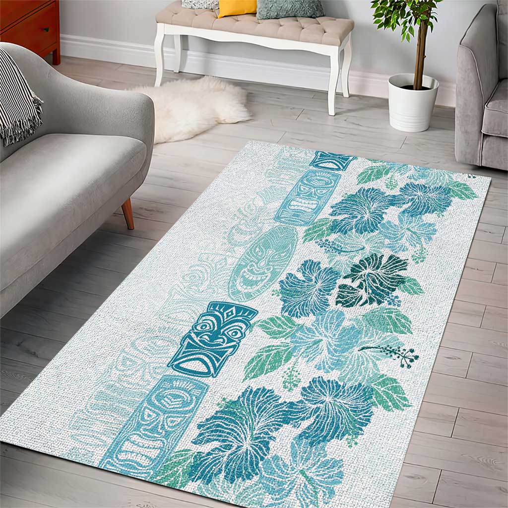 Christmas Aloha Hawaii Tiki Area Rug Hibiscus Summer Colors - Polynesian Pride
