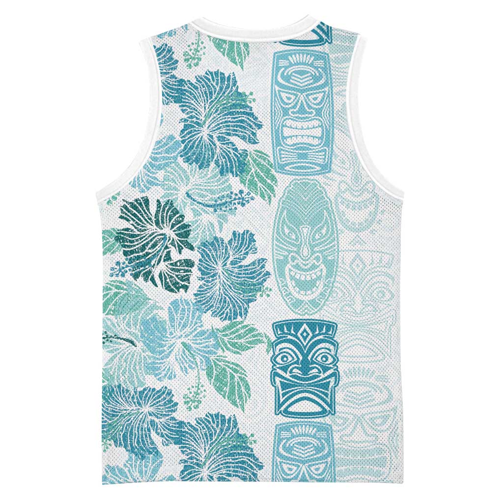 Christmas Aloha Hawaii Tiki Basketball Jersey Hibiscus Summer Colors - Polynesian Pride