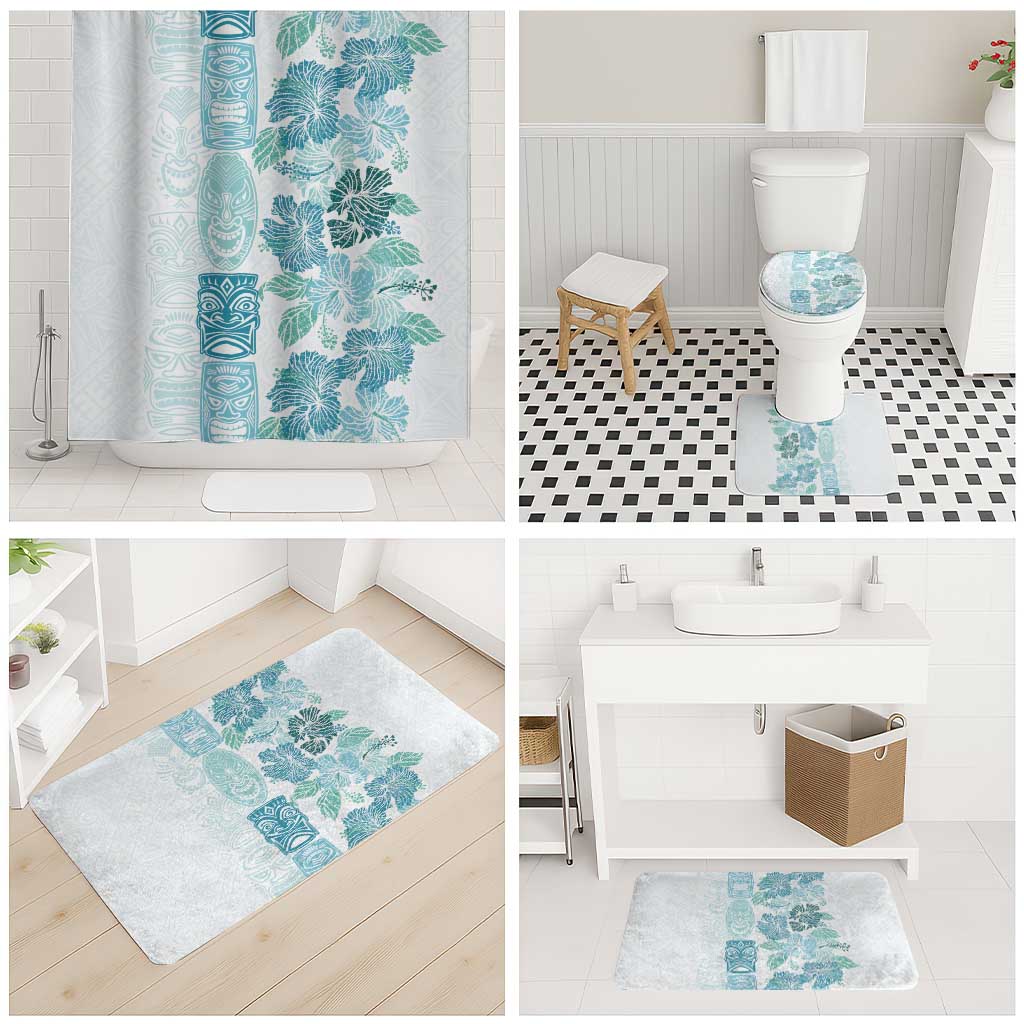 Christmas Aloha Hawaii Tiki Bathroom Set Hibiscus Summer Colors - Polynesian Pride