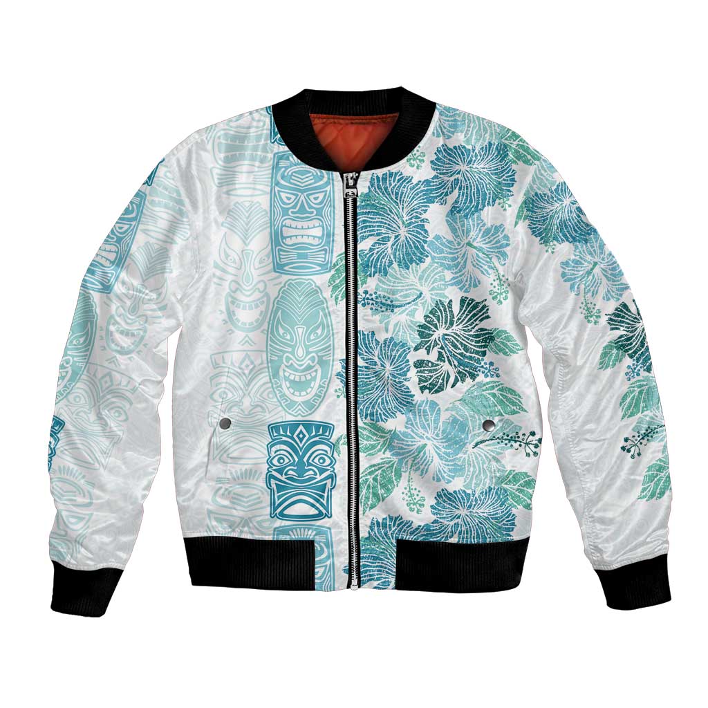 Christmas Aloha Hawaii Tiki Bomber Jacket Hibiscus Summer Colors - Polynesian Pride