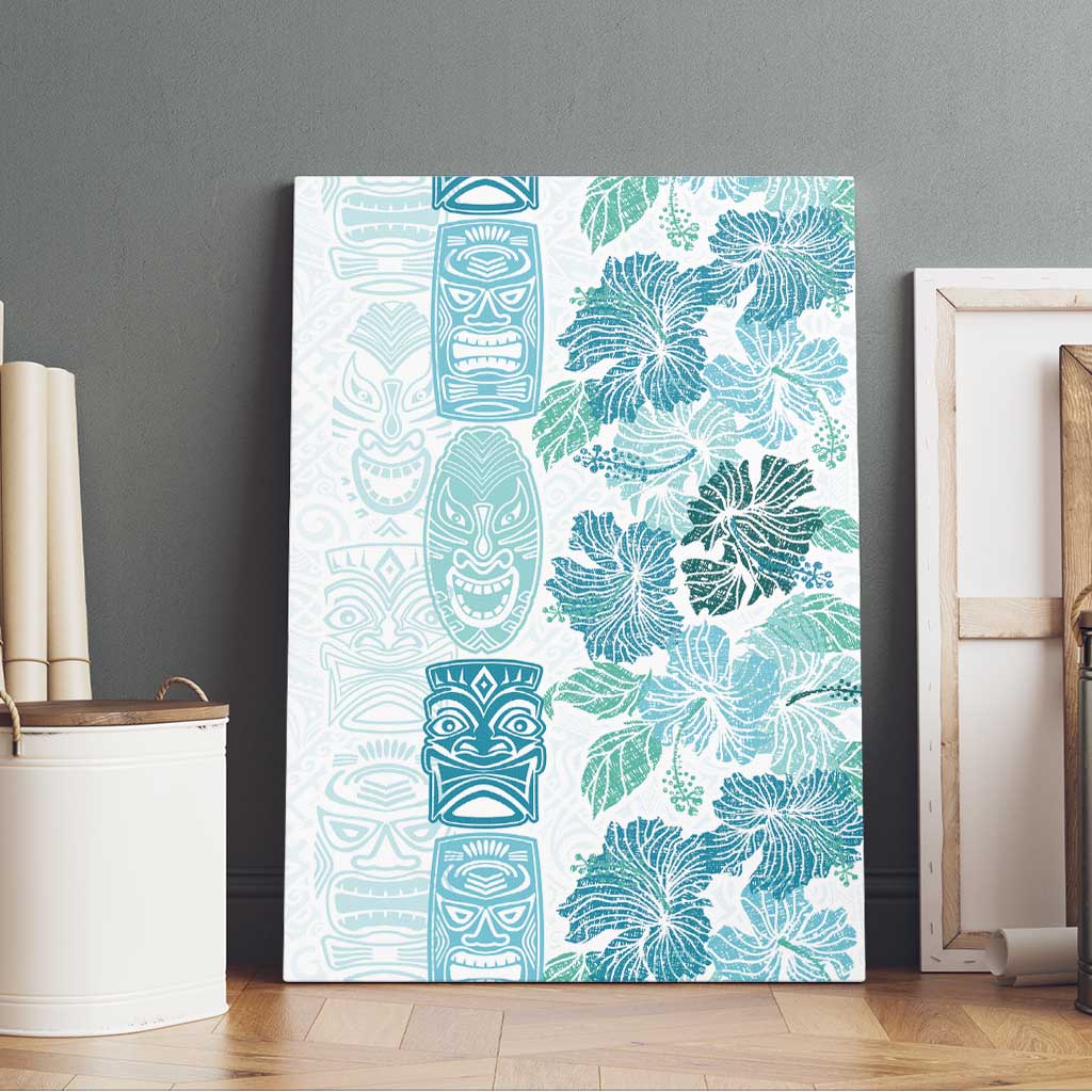 Christmas Aloha Hawaii Tiki Canvas Wall Art Hibiscus Summer Colors - Polynesian Pride