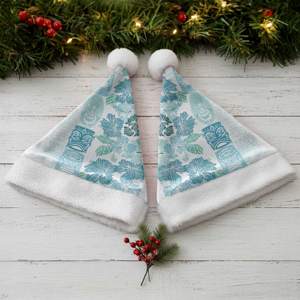 Christmas Aloha Hawaii Tiki Christmas Santa Hat Hibiscus Summer Colors - Polynesian Pride