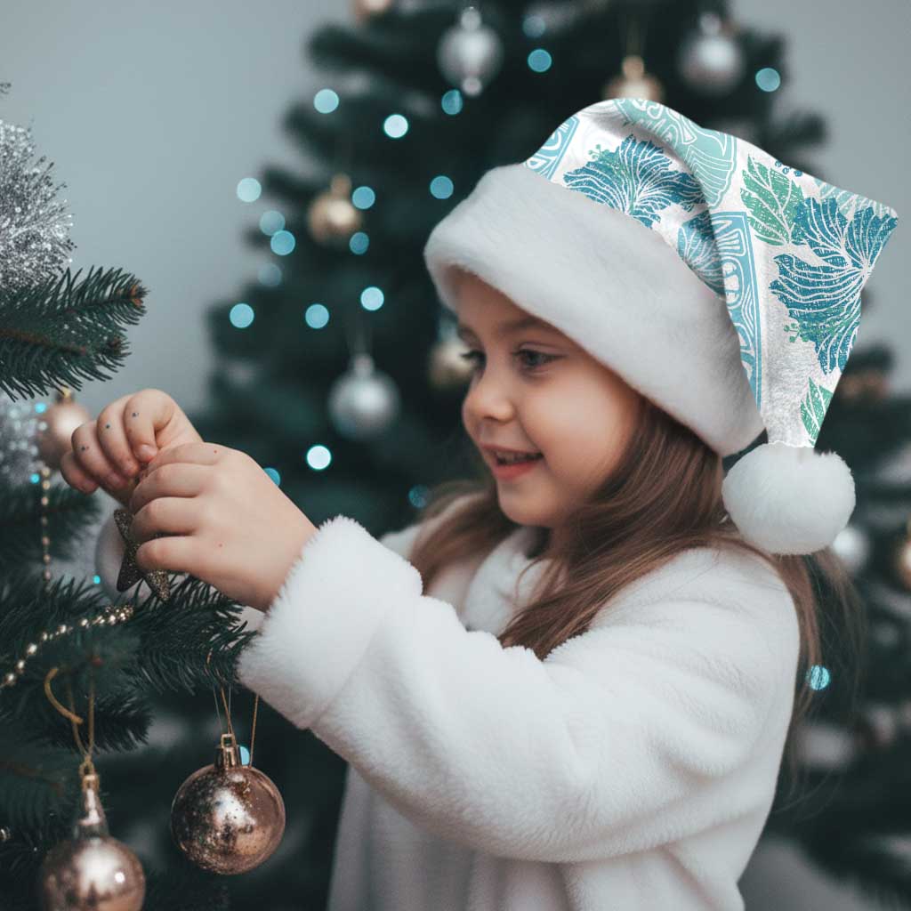 Christmas Aloha Hawaii Tiki Christmas Santa Hat Hibiscus Summer Colors - Polynesian Pride