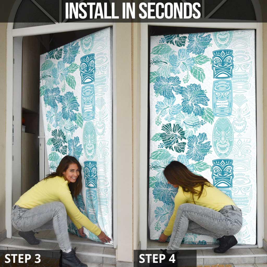 Christmas Aloha Hawaii Tiki Door Cover Hibiscus Summer Colors - Polynesian Pride