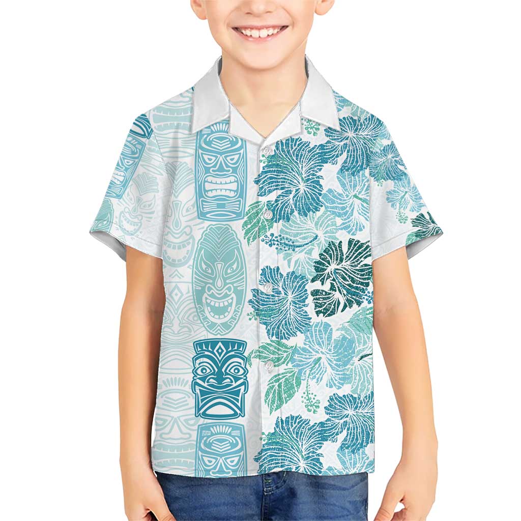 Christmas Aloha Hawaii Tiki Kid Hawaiian Shirt Hibiscus Summer Colors - Polynesian Pride