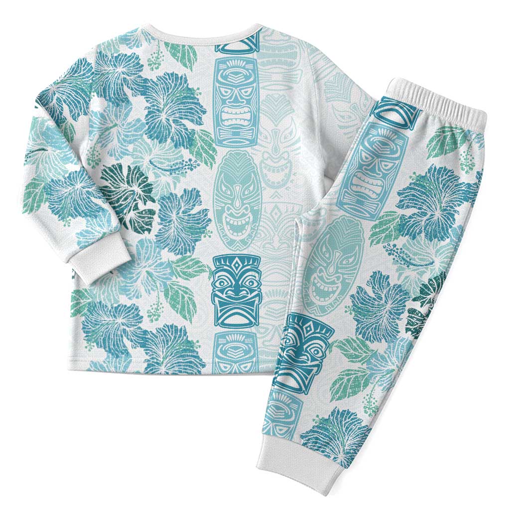 Christmas Aloha Hawaii Tiki Christmas Pajama Set Hibiscus Summer Colors - Polynesian Pride